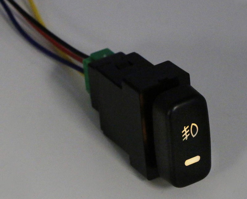 iJDMTOY مفتاح دفع 4 أقطاب 12 فولت بتصميم iJDMTOY مع أضواء مؤشر LED متوافق مع أضواء الضباب، DRL، شريط الإضاءة LED، مناسب لموديلات ميتسوبيشي لانسر أوتلاندر باجيرو مونتيرو سبورت (الحجم: 36x18 مم) - Image 4